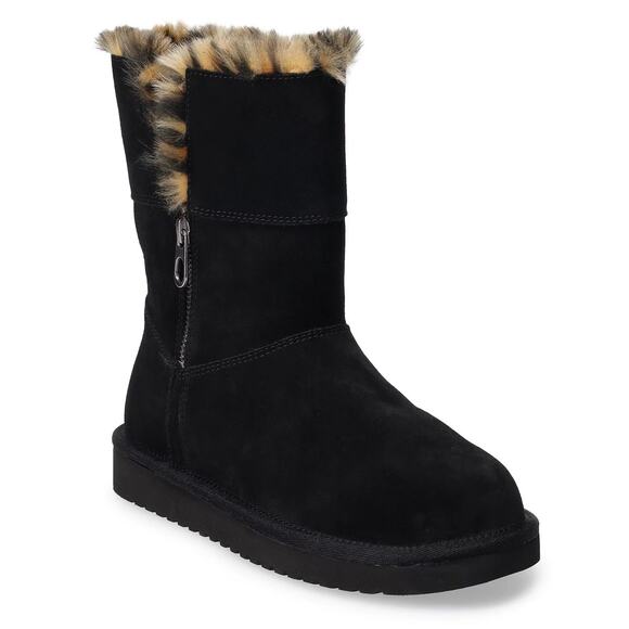 Koolaburra by UGG Aribel Women's Suede Winter Boots in black leopard. Women’s 9. - Picture 1 of 8